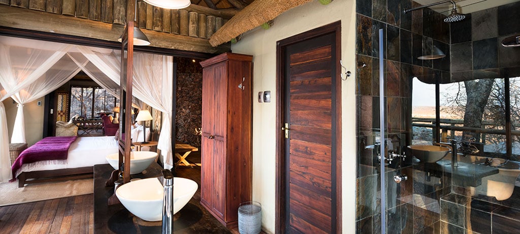 Africa Namibia Ongava Reserve Little Ongava bathroom