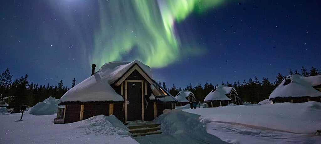 Europe Finland Levi Northern Lights Village Aurora Cabin