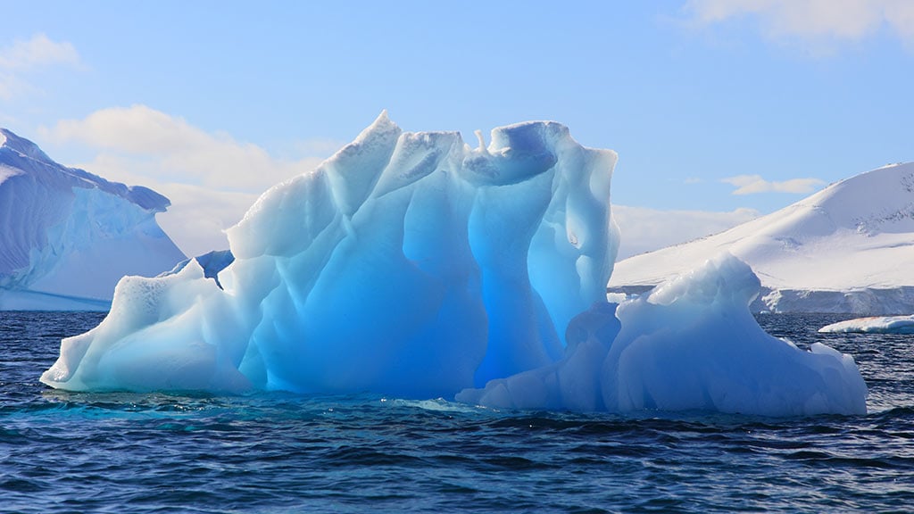 Antarctica translucent iceberg