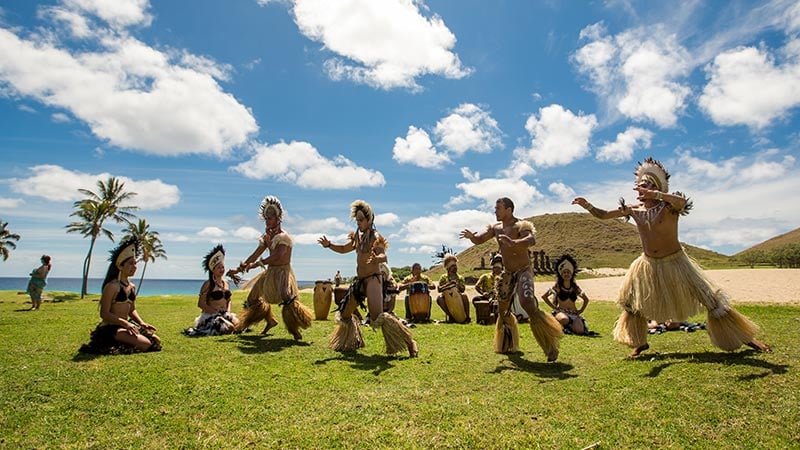 Americas Easter Island Tapati Festival Dancers 2