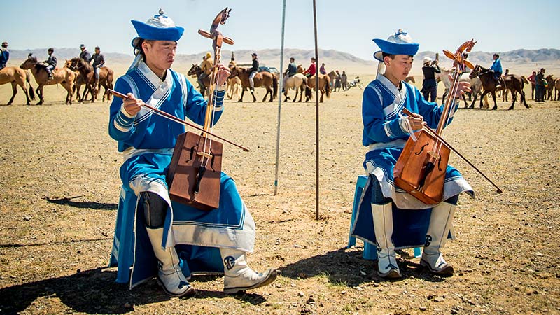 Asia Mongolia Nadaam Festival Musicians 4