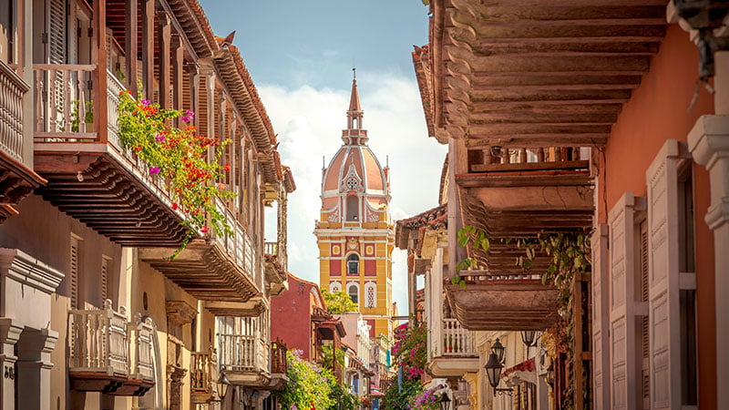 Americas Colombia Cartagena Street Cathedral