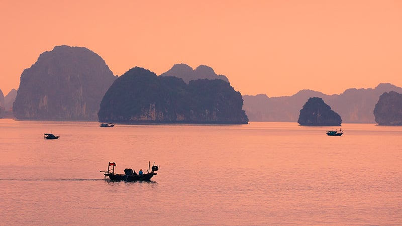 Asia Vietnam Ha Long Bay Sunset