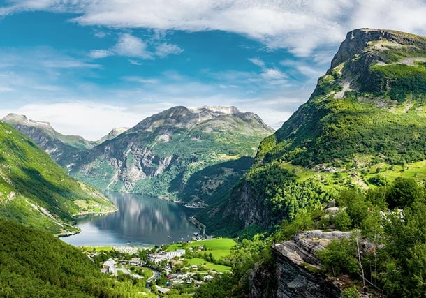 Europe Norway Geiranger Fjord Landscape