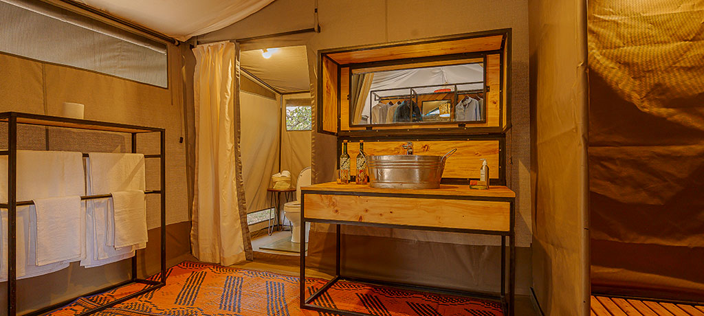 Africa Kenya Masai Mara A&K Tented Camp Luxury Tent Bathroom