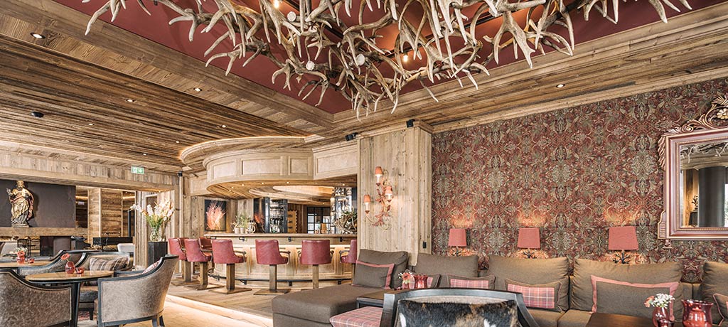 Europe Austria Seffeld Alpin Resort Sacher bar panorama red lounge 