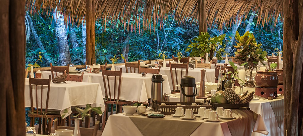 South America Brazil Amazonas Anavilhanas Jungle Lodge Restaurant