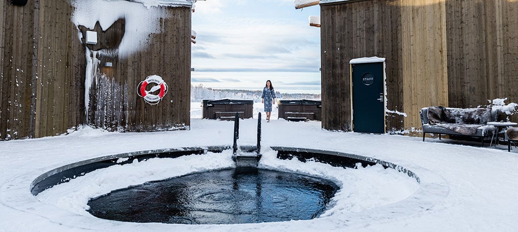 Europe Sweden Lapland Arctic Bath pool