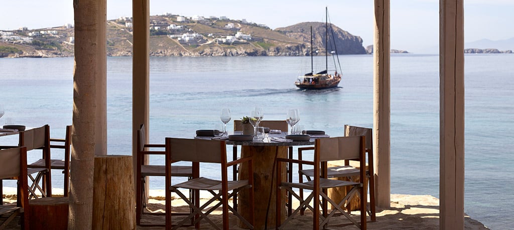 Europe Greece Mykonos Bill Coo Suites Lounge dining 