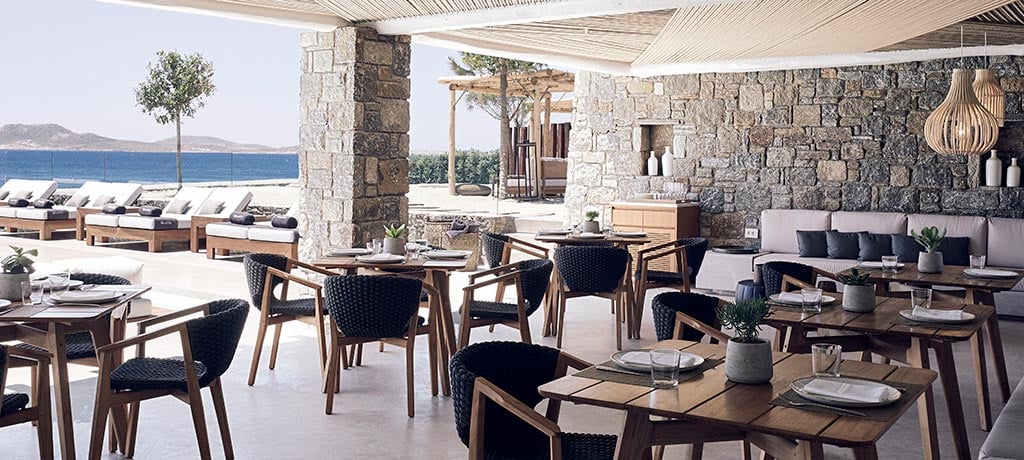 Europe Greece Mykonos Bill Coo Suites Lounge dining 