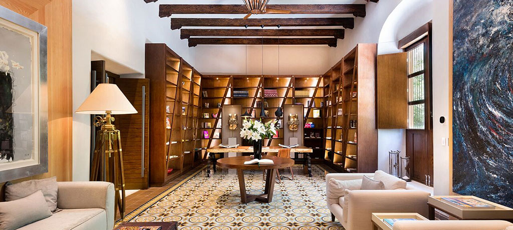 Latin America Mexico Merida Hotel Chable Yucatan Library 