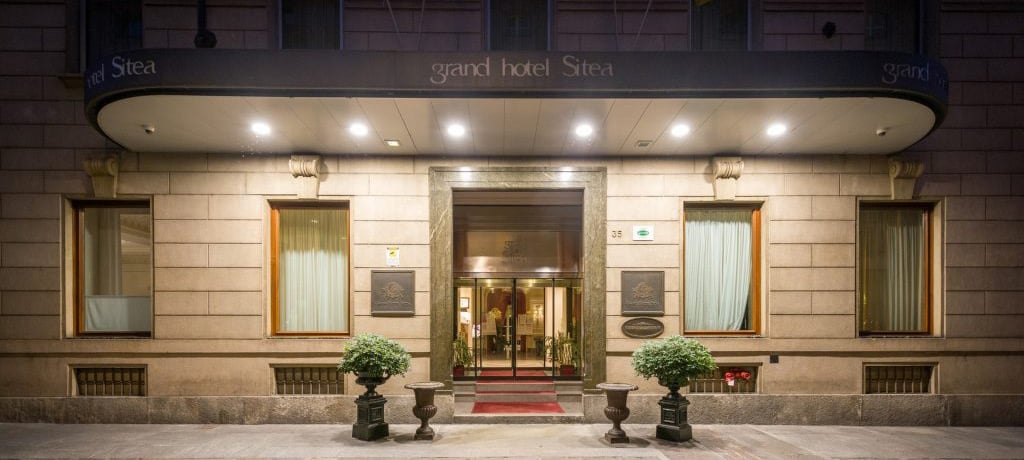 Europe Italy Turin Grand Hotel Sitea entrance 
