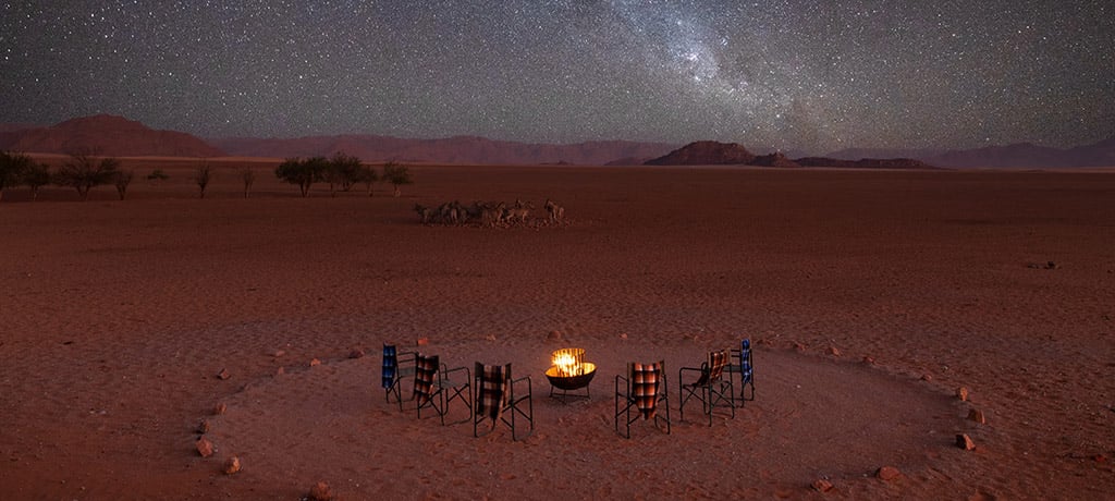 Africa Namibia Kwessi Dunes Campfire