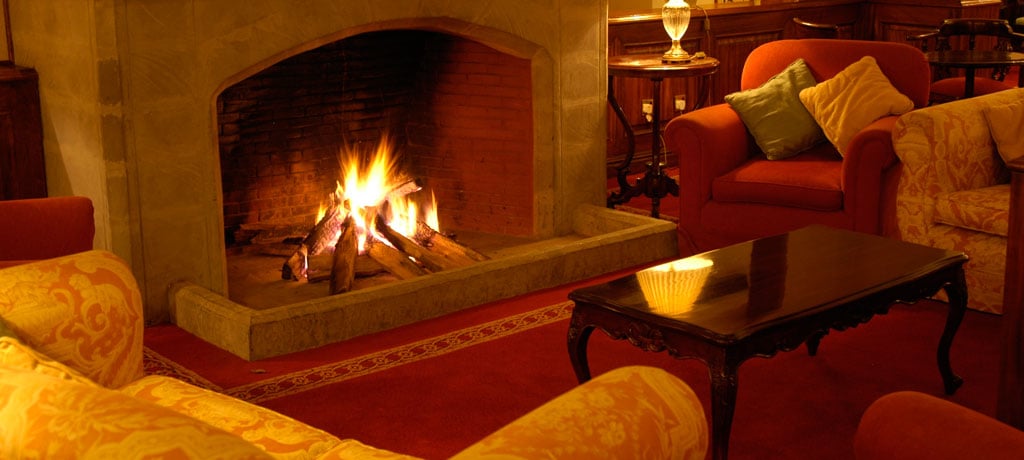 lounge and fireplace