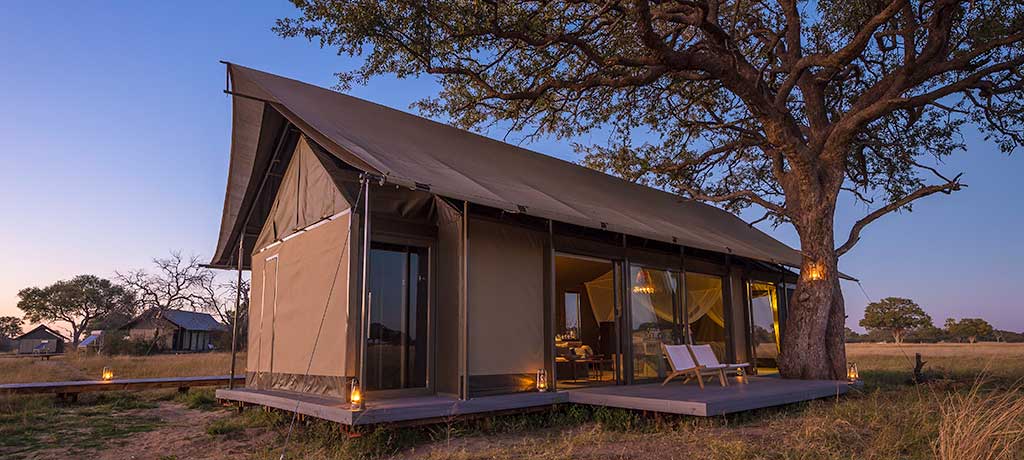 africa zimbabwe hwange national park linkwasha camp luxury tent exterior 02