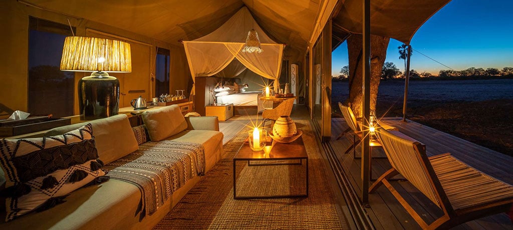 africa zimbabwe hwange national park linkwasha camp luxury tent exterior 06