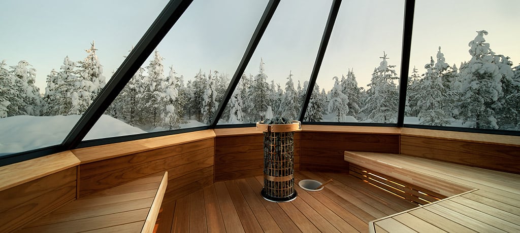 Europe Finland Levi Northern Lights Village Aurora Cabin sauna