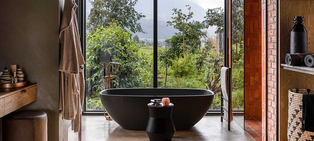 Africa Rwanda Ruhengiri Singita Kwitonda Lodge Bathroom