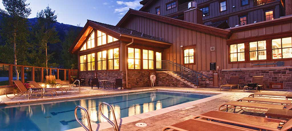 North America Wyoming Jackson Teton Mountain Lodge outdoor pool