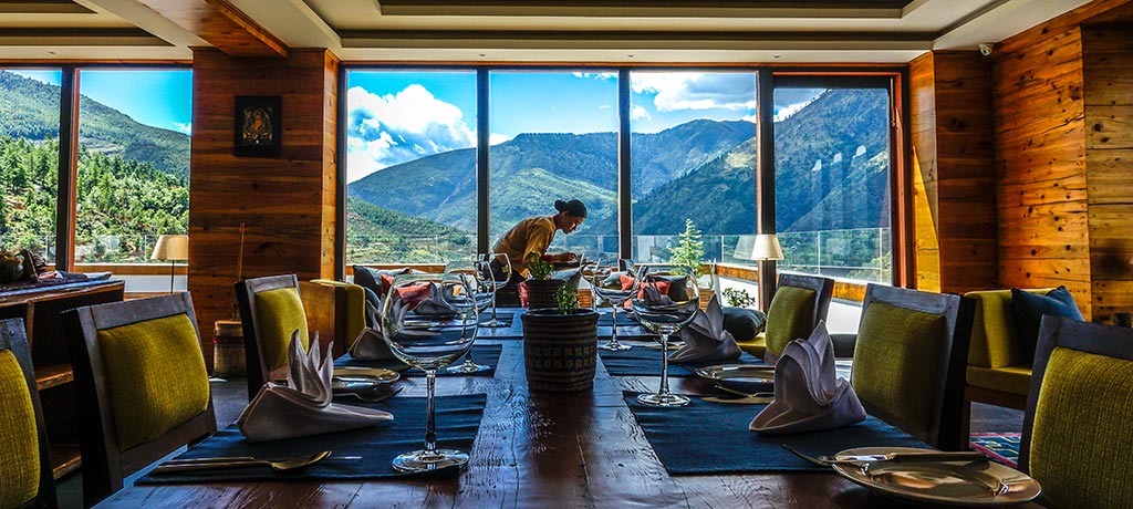 Asia Bhutan The Postcard Dewa Thimphu dining