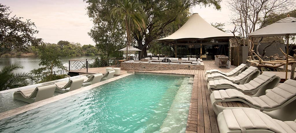 Africa Zambia Livingstone Thorntree River Lodge pool
