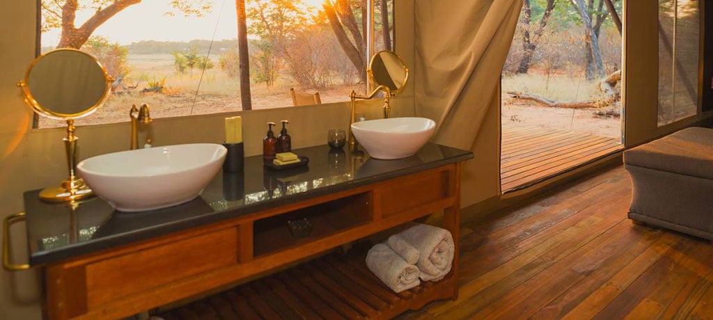 africa zimbabwe hwange national park verneys camp interior bathroom