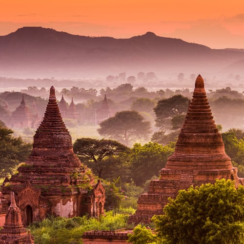 Asia Myanmar Bagan Stupas