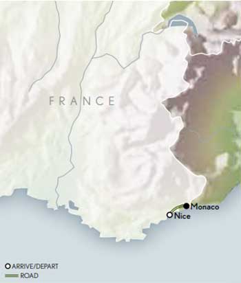 Tailor Made France: Côte D’Azur Itinerary Map