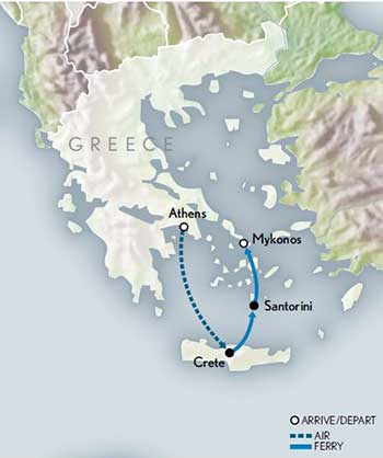 Tailor Made Greece: Jewel of the Mediterranean Itinerary Map