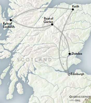 Scotland by Rail: Royal Scotsman, A Belmond Train, Scotland Itinerary Map