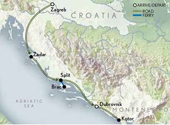 Croatia: Jewel of the Coast Itinerary Map
