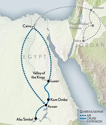 Egypt & the Nile: A Holiday Journey Itinerary Map