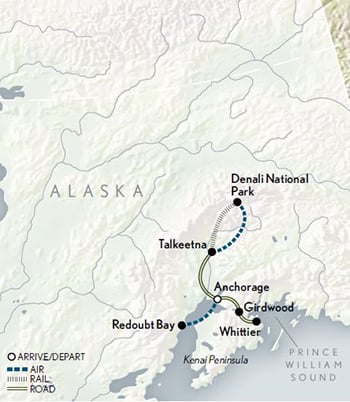 Family Alaska Itinerary Map