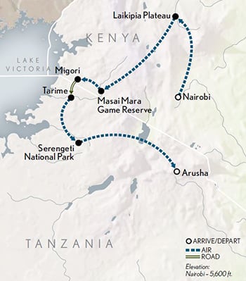 2022 Kenya Tanzania Great Migration Adv map