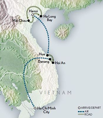 Vietnam: A Nation Revealed Itinerary Map