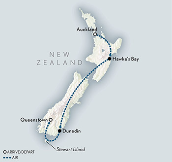Wings Over New Zealand Itinerary Map
