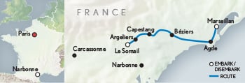 'Anjodi' - Canal du Midi Itinerary Map