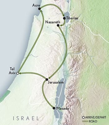 Israel: Crossroads of History Itinerary Map