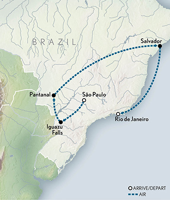 Tailor Made Brazil by Private Air Itinerary Map