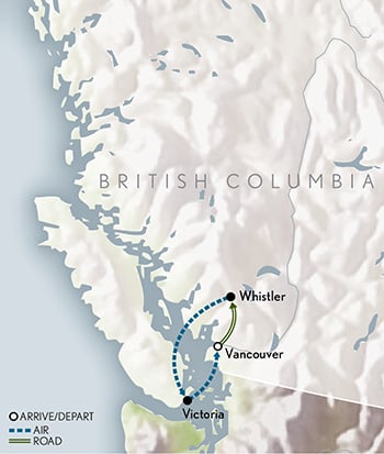 Tailor Made British Columbia Itinerary Map