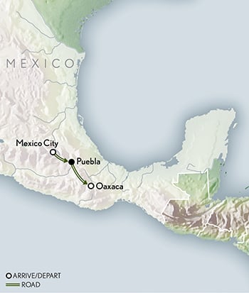 Tailor Made Mexico: Essence of Mesoamerica Itinerary Map