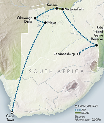 Tailor Made Southern Africa: A Grand Safari Itinerary Map