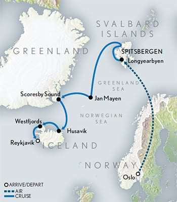 Arctic Cruise Adventure: In Search of the Polar Bear Itinerary Map