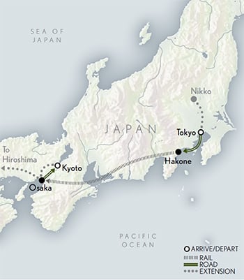 Classic Japan Itinerary Map