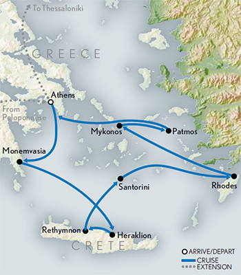 Cruising the Greek Isles Itinerary Map