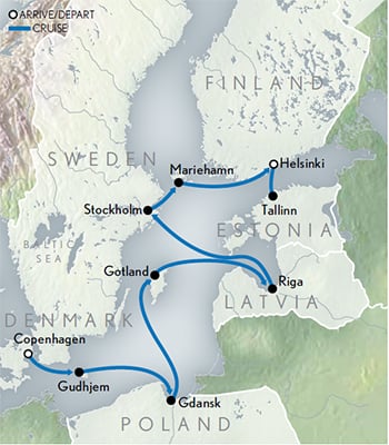 Cruising Scandinavia & the Baltic Sea Itinerary Map
