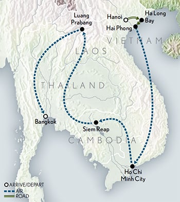 Images of Indochina & Angkor Wat Itinerary Map