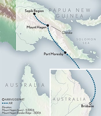 Papua New Guinea: The Goroka Festival Itinerary Map