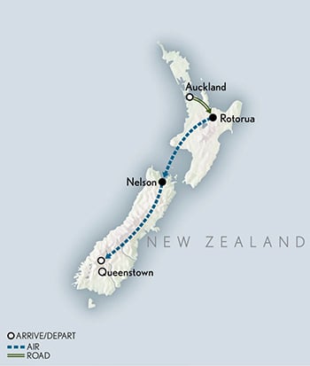 Tailor Made New Zealand: An Active Adventure Itinerary Map