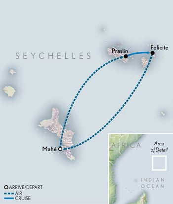 Tailor Made Seychelles: Indian Ocean Island Gems Itinerary Map